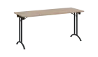 SLA 160 lak skládací jednací stůl 1600x600, deska 25 mm, podnož černý lak, deska dub bardolino